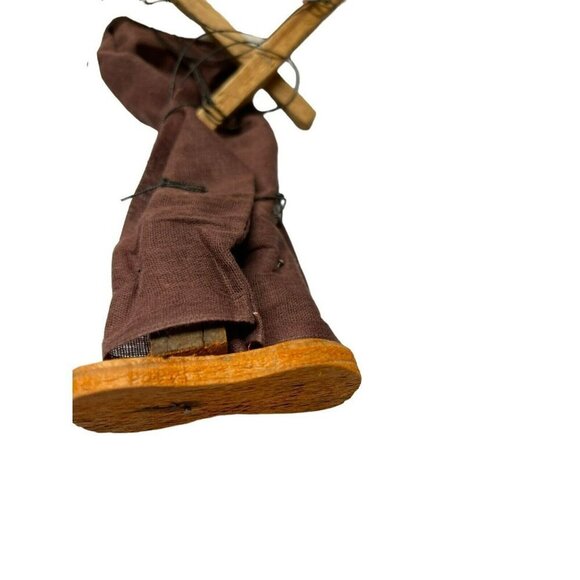 Vintage Mexican Marionette String Puppet Doll Folk Art with Straw Hat Man - Picture 5 of 7